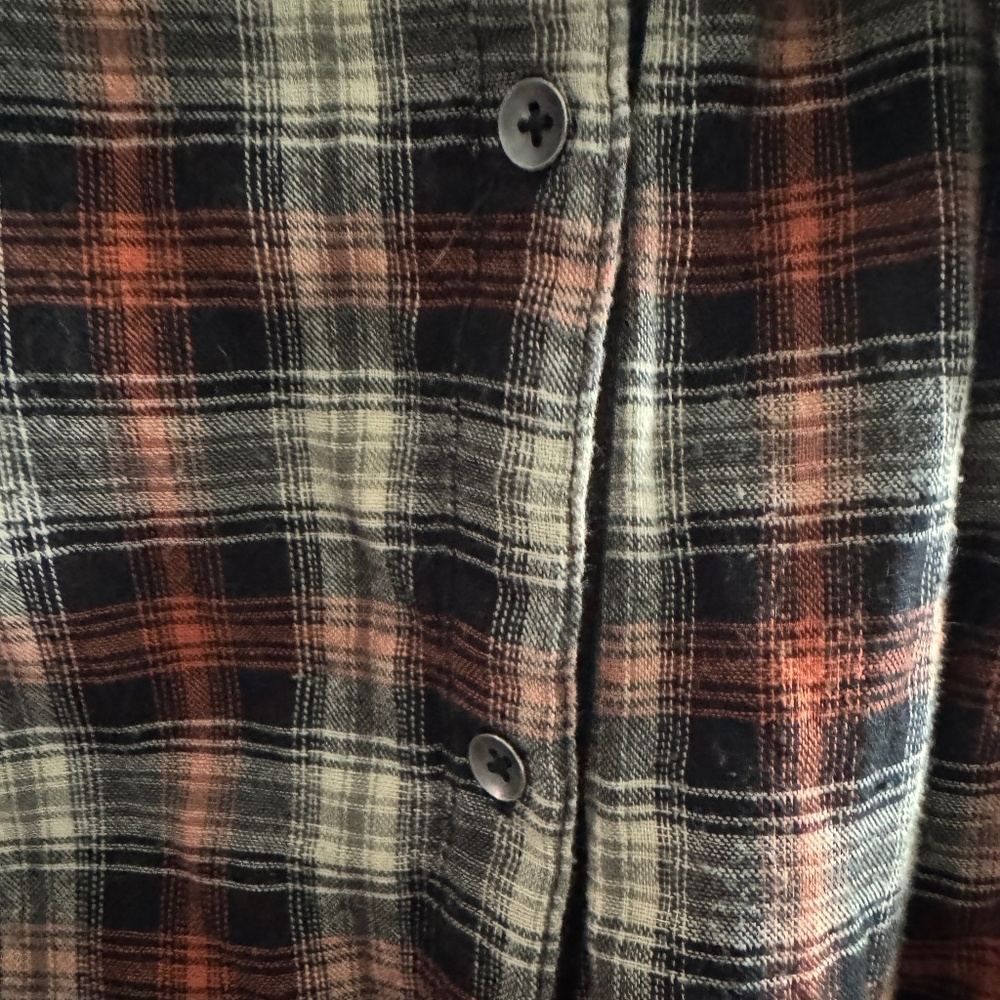 Nicholas K Orange, Cream and Black Plaid with Gingham Tunic - Sz Small - Picture 6 of 9